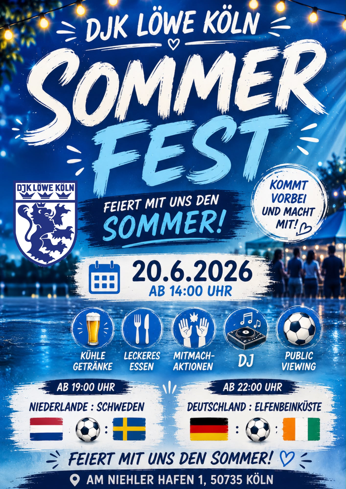 Sommerfest beim DJK Löwe Köln – feiert mit!