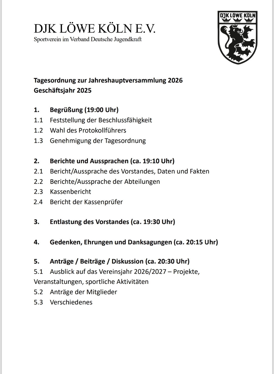 Jahresprogramm